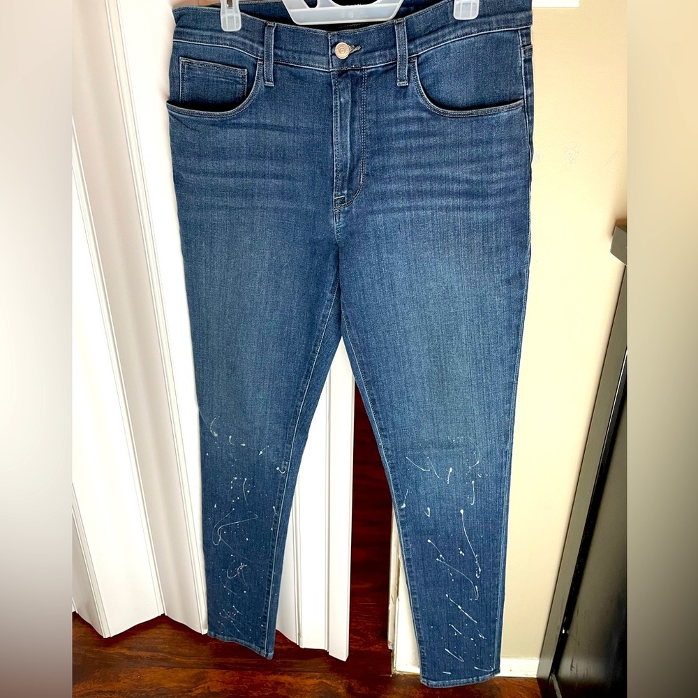 Hudson Zane Skinny Paint Splatter Blue Jeans 32x32